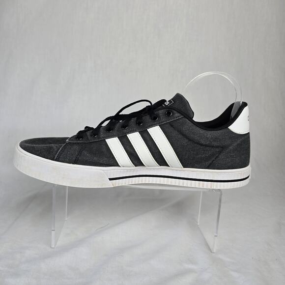 Adidas Canvas Sneakers Men's 13 Black White Stripe Lace Up FW7033 - Picture 8 of 13